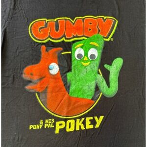 Gumby and Pokey Graphic T Shirt Black Short Sleeve Cotton Mens Size S NWOT Retro